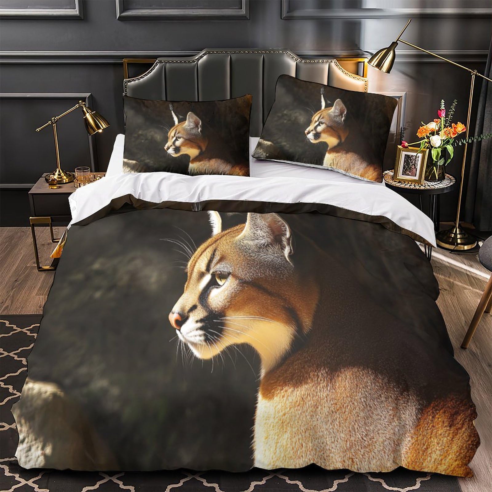 Parure de lit super douce art animalier avec housse de couette haut de gamme 260x220