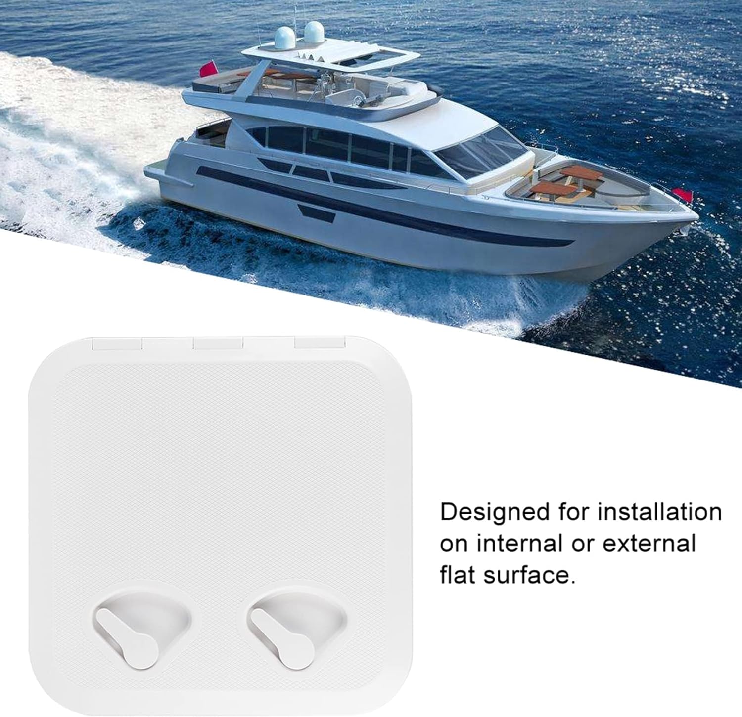 Deck Access Cover, 14" X 14" Rectangle Weatherproof Boat Access Cover Lid, Heavy Duty Marine Access Lid for Caravan Boat RV