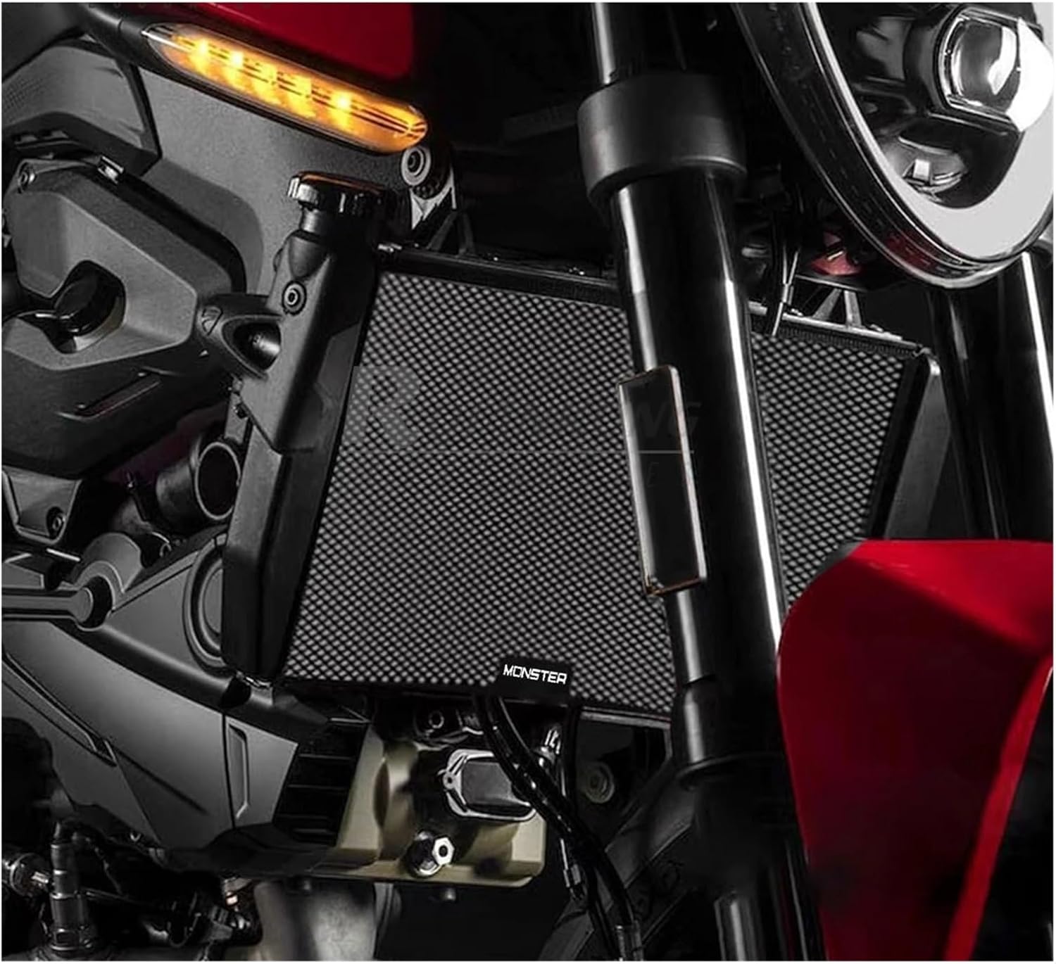 Fit for Ducati 937 950 937 950 2021 2022 Motorcycle Radiator Grill Grille Guard Cover Covers(Black)