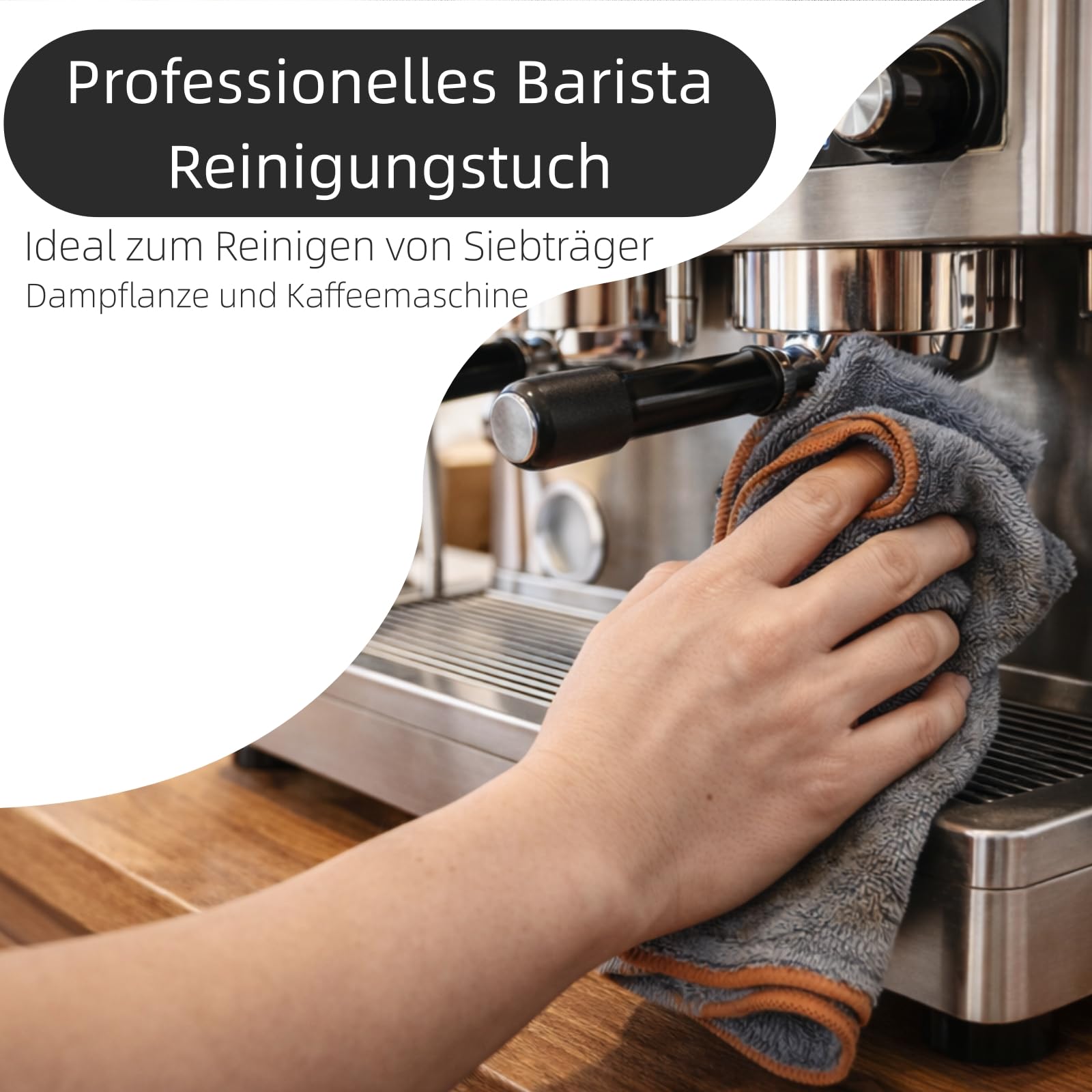 Barista zestaw ściereczek – 2 sztuki ściereczek z mikrofibry 30 x 30 cm – akcesoria barista do czyszczenia ekspresu do kawy i sitka, bardzo chłonna ściereczka do czyszczenia espresso i kawy