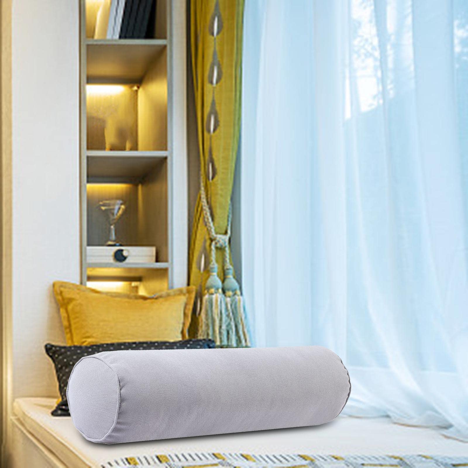 AMLESO Neck Bolster Pillow Roll Soft Hollow Cloth Comfortable Cylinder