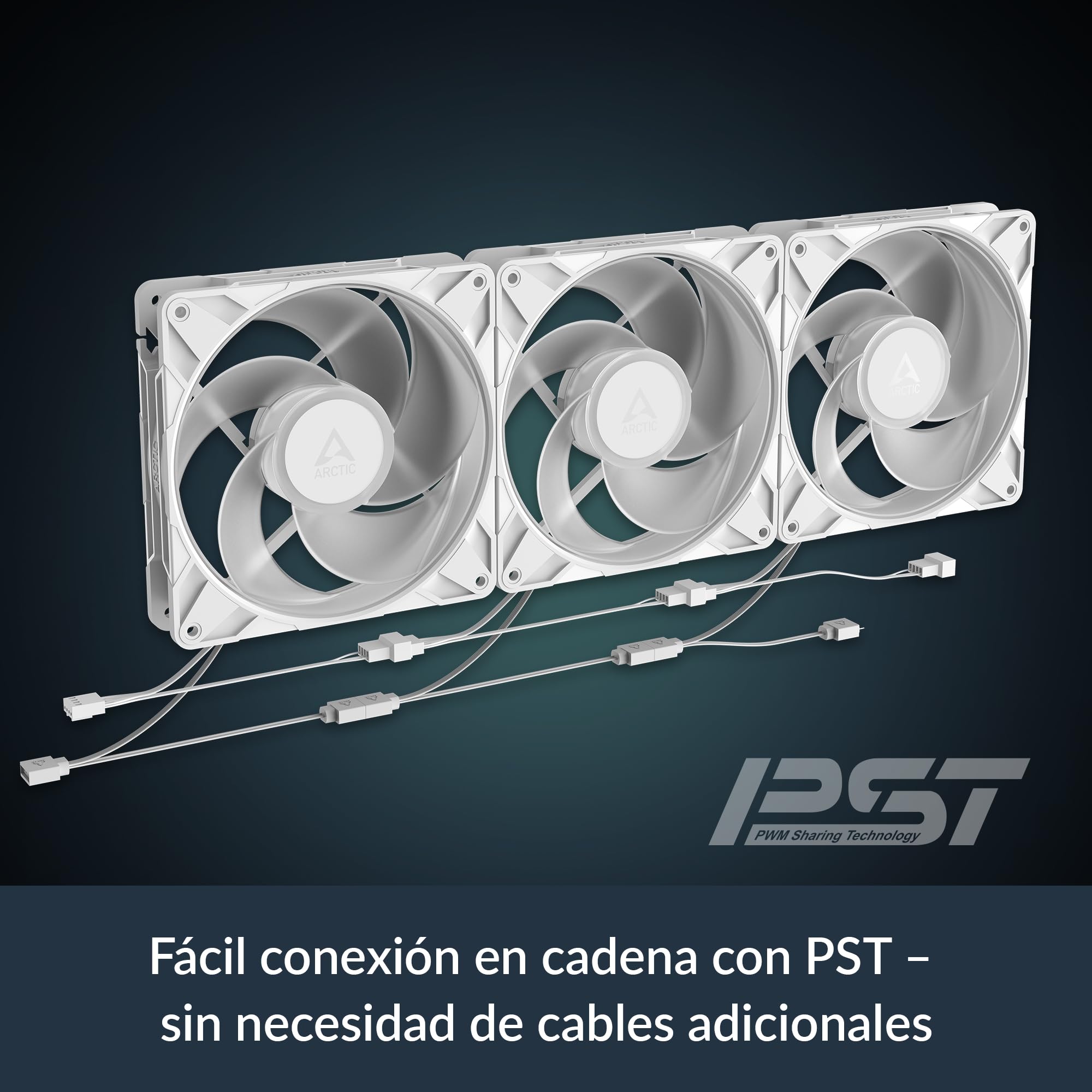 ARCTIC P14 Pro Reverse A-RGB (3 Piezas) - 140 mm Ventilador Prémium con flujo de aire inverso, Ventilador PWM con divisor de cable en Y, 400-2650 rpm, 0 rpm <5% PWM, 5V Digital RGB, FDB, 4-Pin -