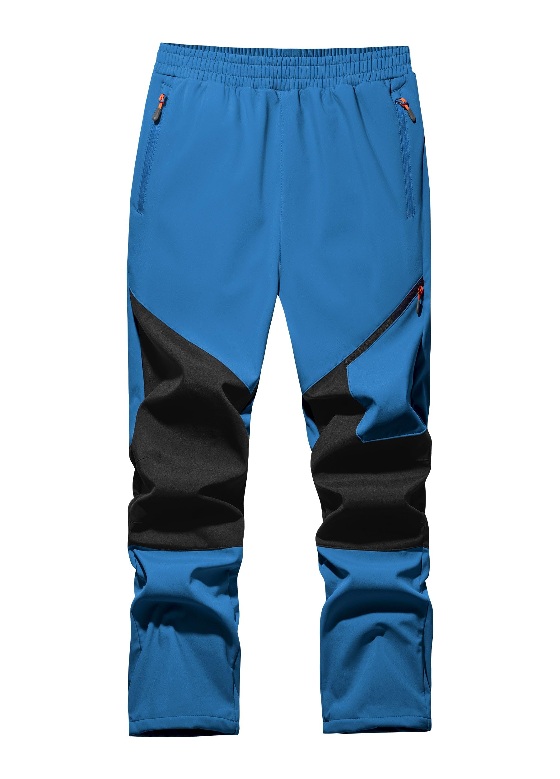 WILLIT Softshellbroek voor kinderen, gevoerde sneeuwbroek, thermobroek, jongens, meisjes, skibroek, winter, waterdicht, wandelbroek, winddicht, met 3 zakken, lichtblauw, XL