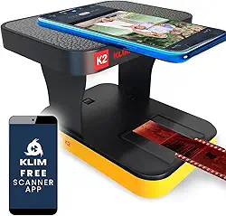 KLIM Digitalizador fotográfico móvel K2 35 mm - Conversão positiva e negativa - Scanner de slides e fotos - Kit essencial de desenvolvimento de cores - Seu próprio serviço para desenvolver negativos