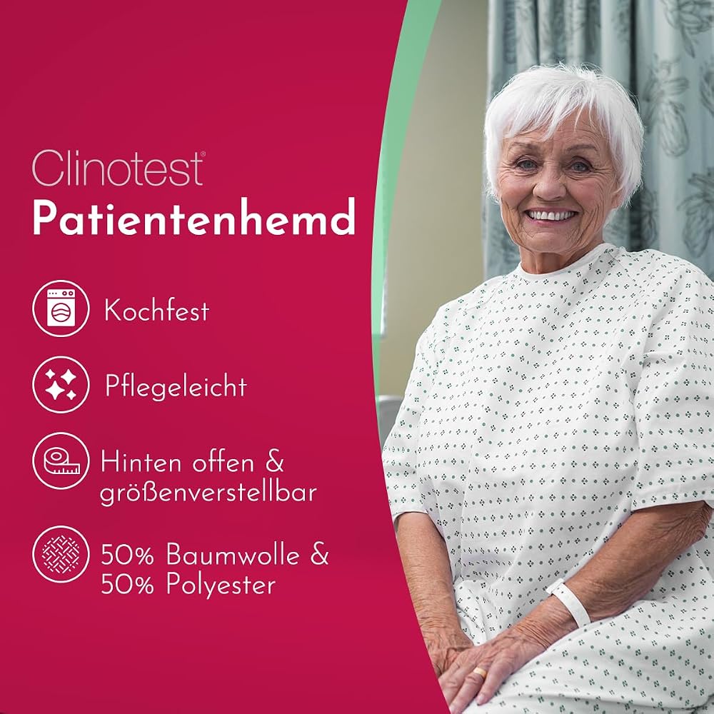 Clinotest Chemise De Nuit Patient Hôpital - Taille Unique Bleu Étoilé, 110cm