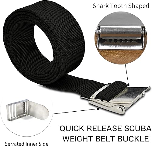Miniatura 2 de Cinturón de peso para buceo de 67 pulgadas, cinturón de peso de buceo de nailon con hebilla de liberación rápida de acero inoxidable, cinturón de