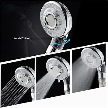3 Functions Water Saving Spa Shower Head Handheld ABS High Pressure Filteration Showerhead Bathroom Spray Nozzle Jingxin