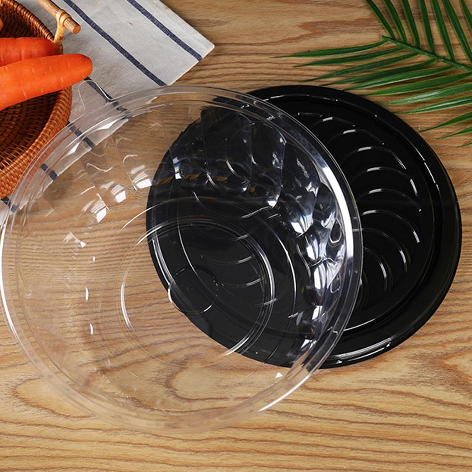 5Pcs 10Inch Disposable Plastic Cake Container with Dome Lids Clear Cupcake Holder for Cheesecake, Bundt Cake Pie Bakery Supplies