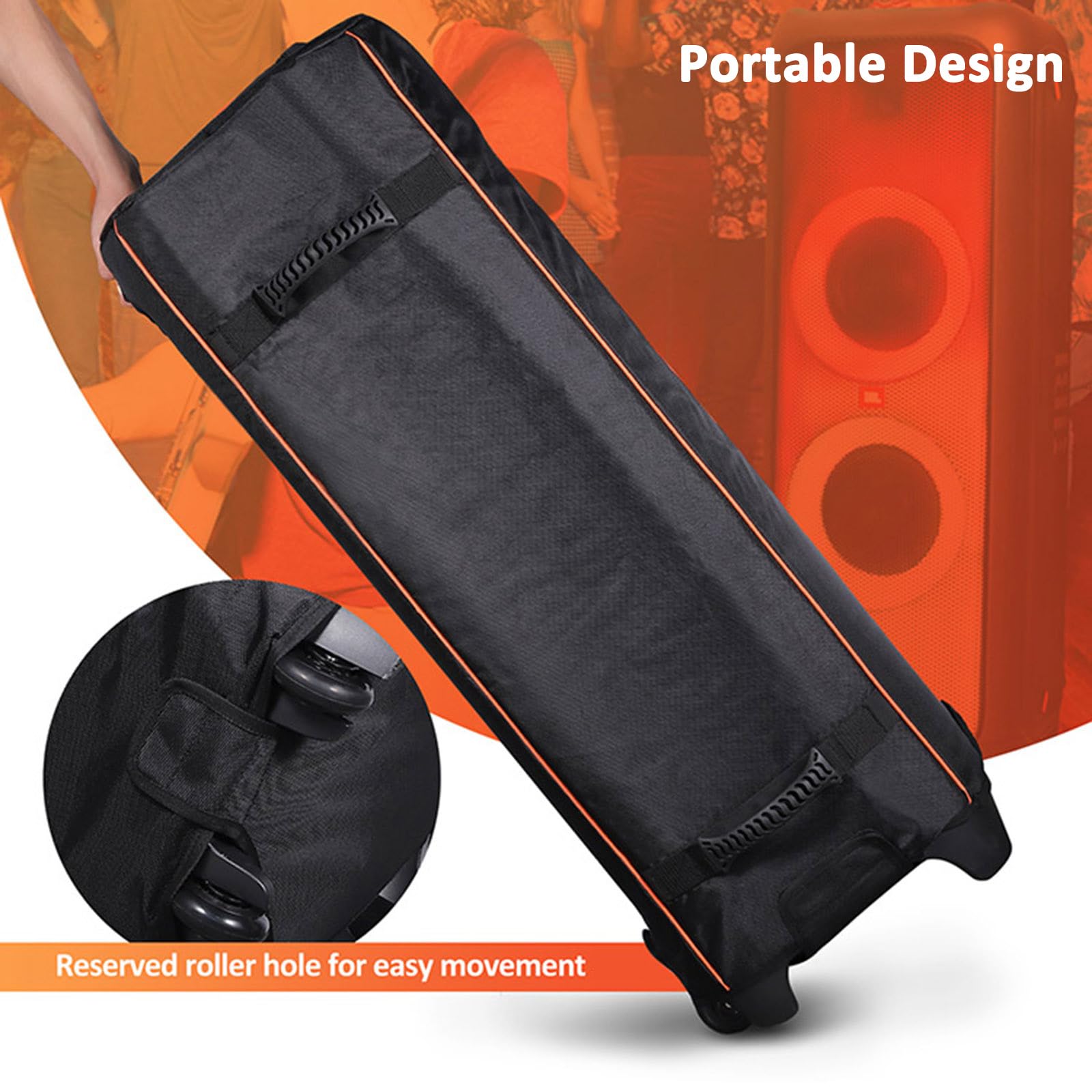 Funda protectora para altavoz JBL PARTYBOX 1000, bolsa de viaje para altavoz al aire libre, funda de almacenamiento multifuncional, color negro