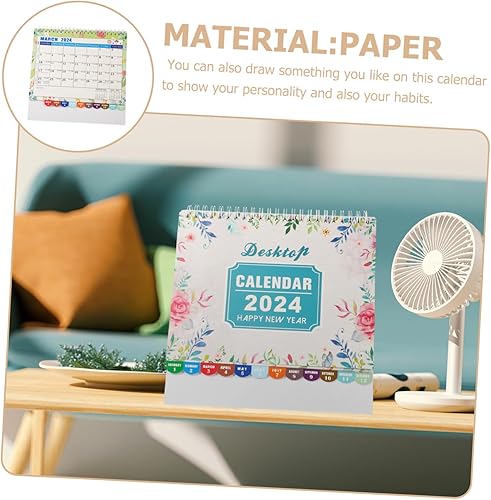 Miniatura 8 de VILLCASE 2024 Desk Calendar Office Decor Office Desk Calendar 2024 Tabletop Calendar Table Calendar 2024 Office Monthly Calendar Flip Calendar for