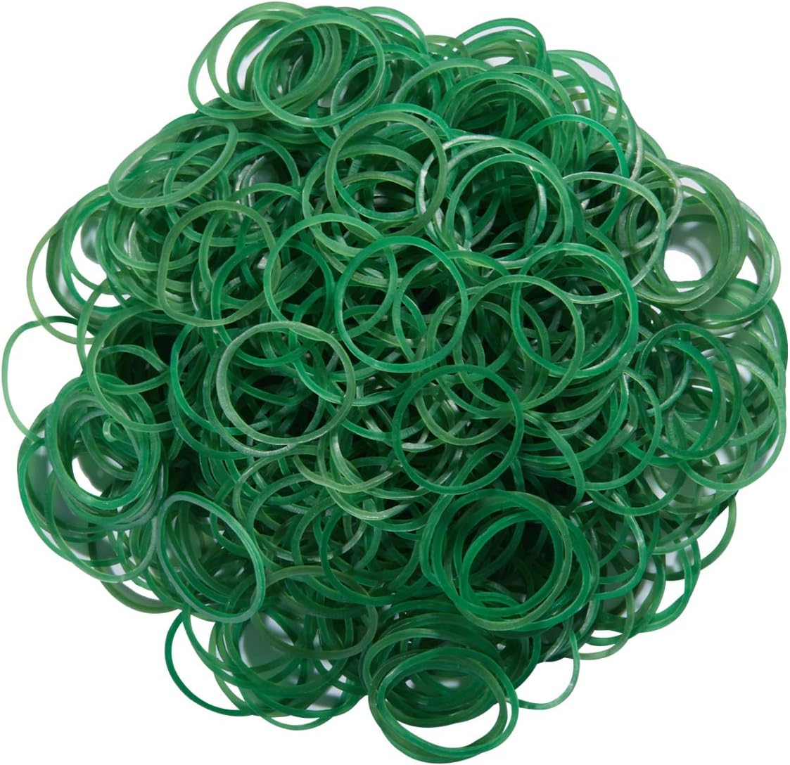 AMUU Rubber Bands 500pcs Green 1inch Small Rubber Bands