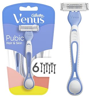 Gillette Venus Womens Disposable Razors for Pubic Hair and Skin, Bikini Razors for Women, 6ct