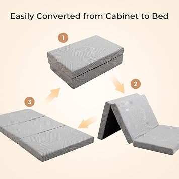 MLILY Tri-Fold Memory Foam Mattress, 6 inch Twin Folding Mattress
