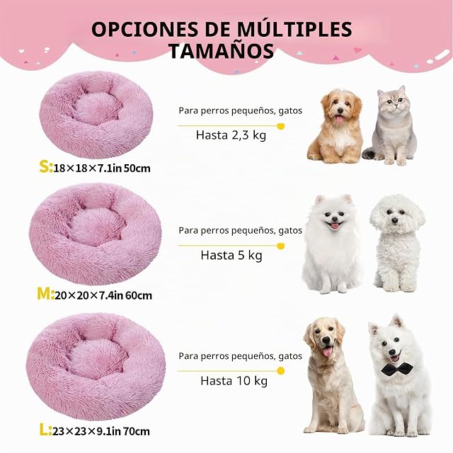 Foto 4 de 6 de DONWEI Cesta para Gatos y Perros 70 cm, Rosa
