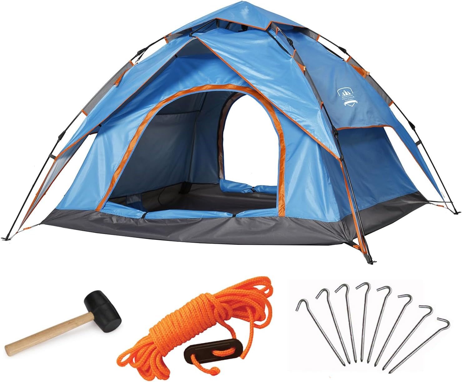 Tent Instant Easy to Pop Up Water Proof 2-4 Man Person Double Layer Camping Fishing/Music Festival Shelter & Compact Travel Carry Bag, Green