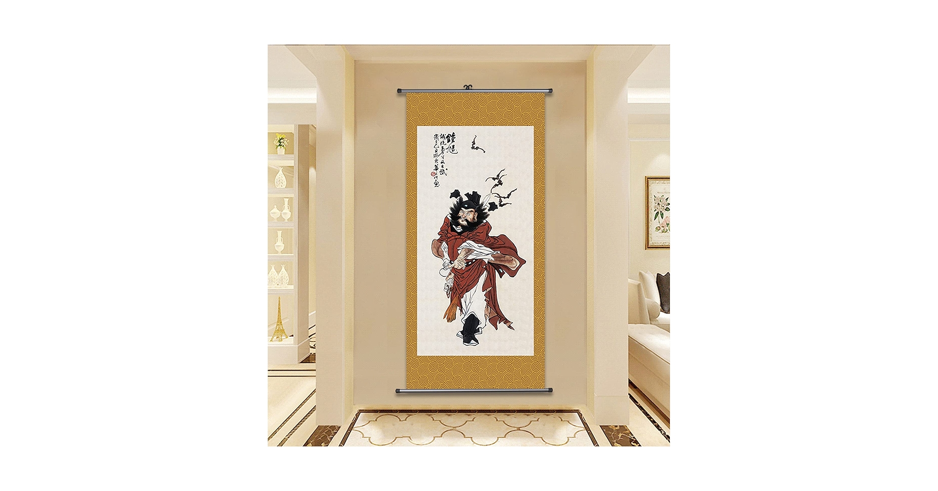 掛軸 鐘馗-人物画 木製ケース付き 掛軸 鐘馗-人物画 木製ケース付き 楽天市場】鍾馗 掛軸の通販