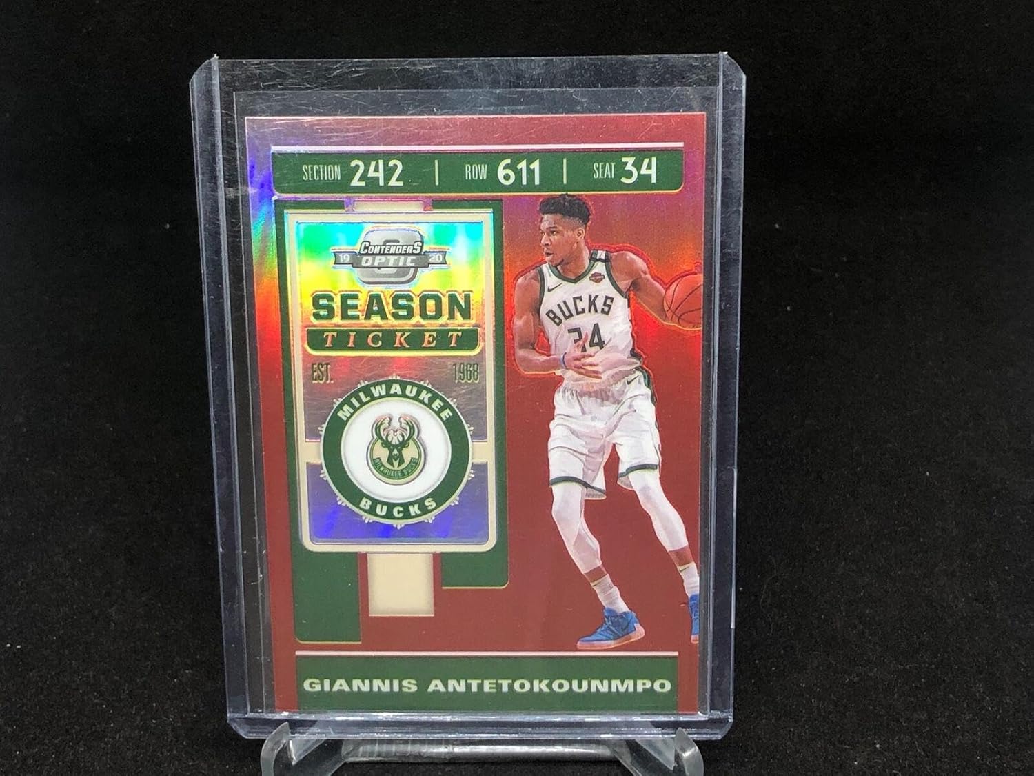 Giannis Antetokounmpo 2019-20 Panini Contenders Optic Season Ticket Holo #84 - Basketball Cards