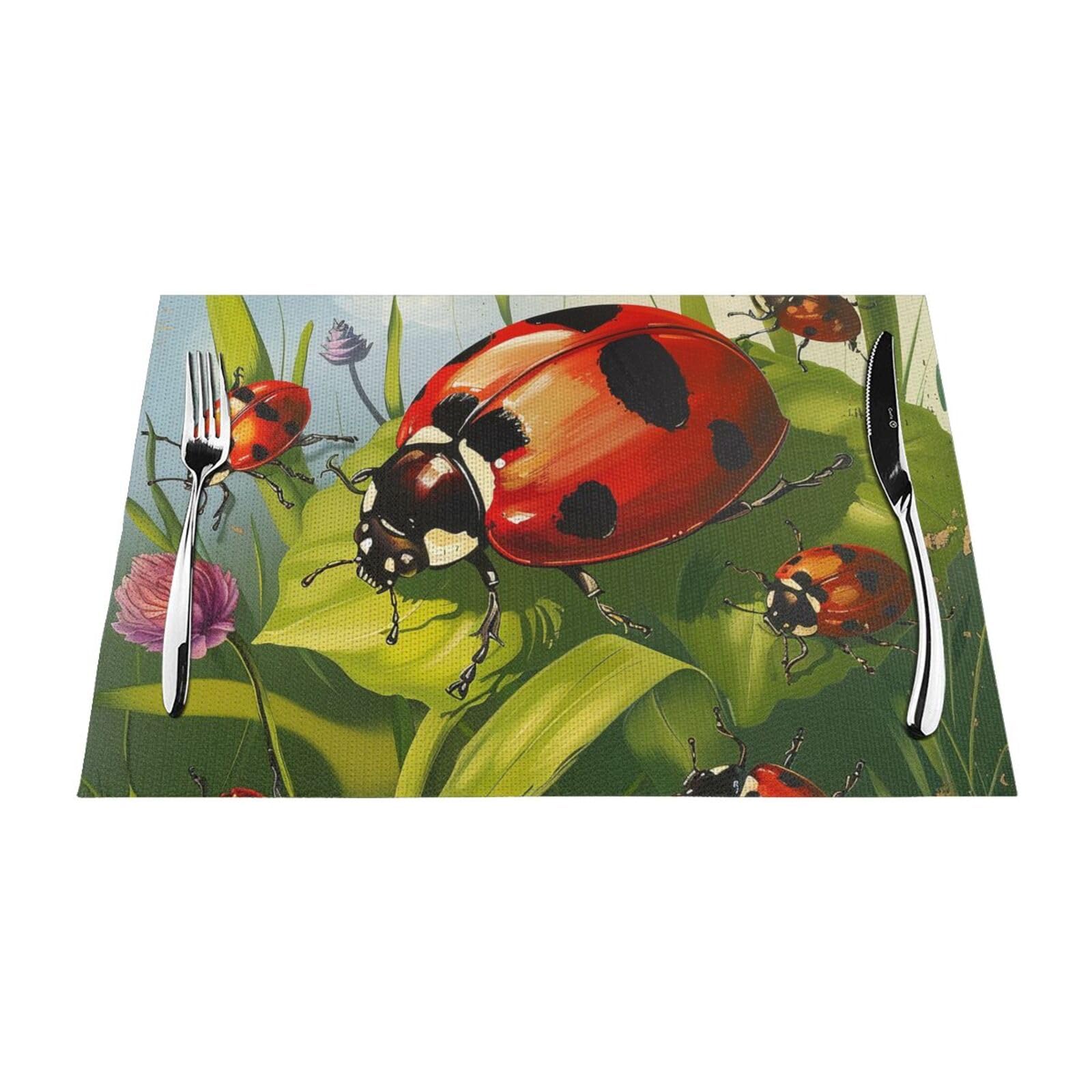 Sets de table coccinelle lavables en PVC pour en finir avec les taches de table