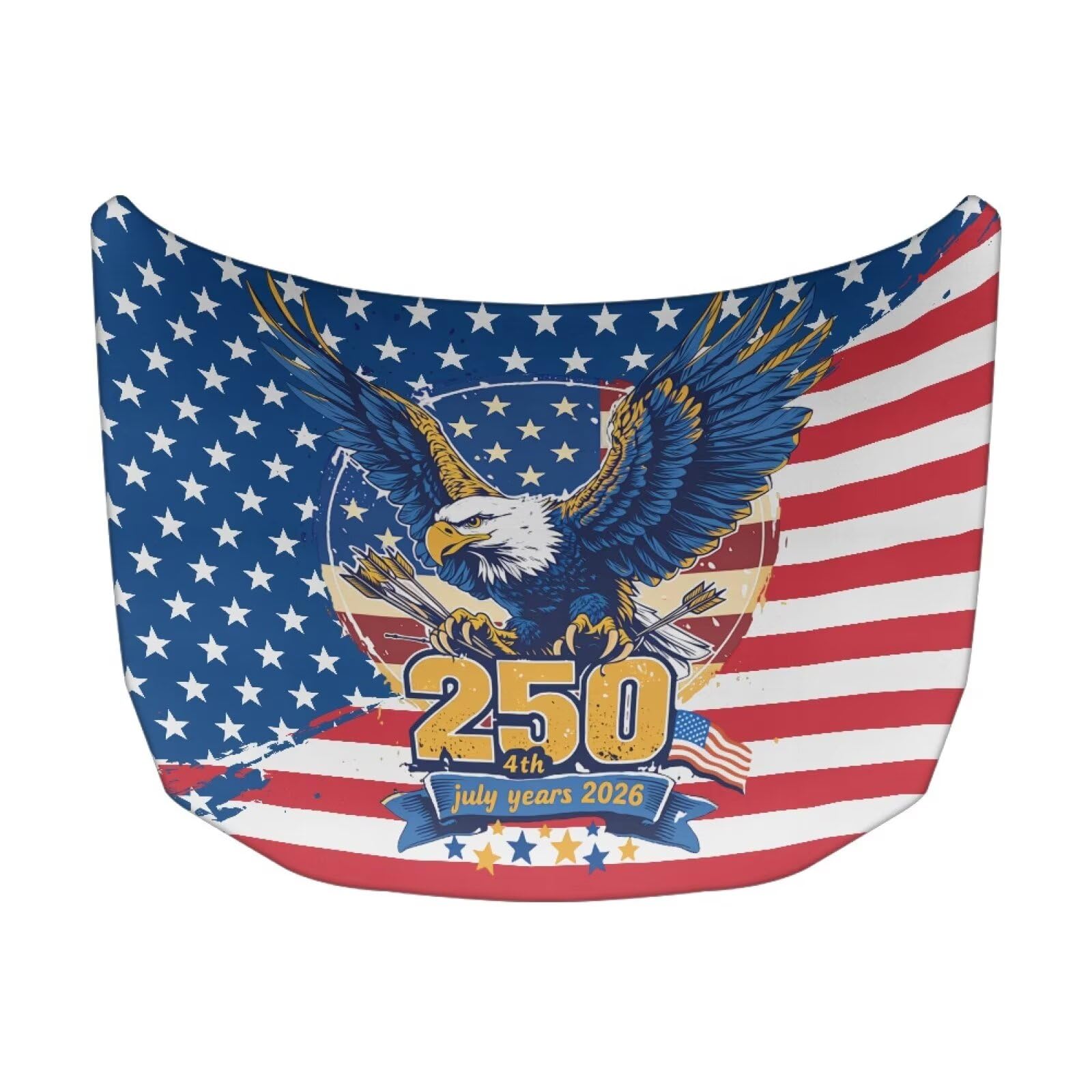 Hood Cover Protector for Car, Stretchable Auto Hood Wrap Blankets, USA 250th Birthday and Bald Eagle Waterproof Automotive Accessories for SUV Sedans Trucks (59×39 inches)