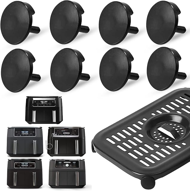 Air Pièces de rechange pour Ninja Foodi Airy Fryer, 8 PCS Classe alimentaire Air Fryer caoutchouc pare-chocs Tables de pieds Conseils Accessoires pour Ninja Foodi DZ201 DZ071 DZ090 DZ100 DZ401 DZ550 DualZone Air Apéritif