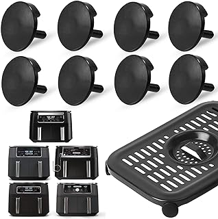 Air Fryer Replacement Parts, 8 Pieces Heat Resistant Food Grade Anti-Scratch Silicone Air Fryer Rubber Feet Tabs Tips Parts Accessories Covers for Ninja Air Fryer Grill Pan Plate Crisper Plate Tray