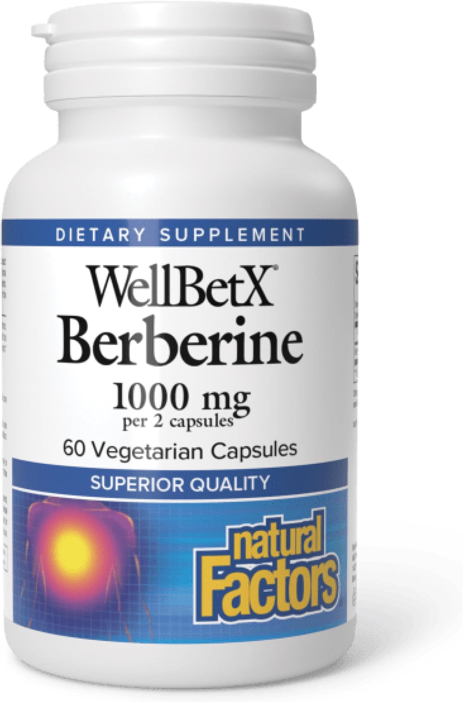 WellBetX Berberine 1,000 mg per Serving, 60 Veg Caps