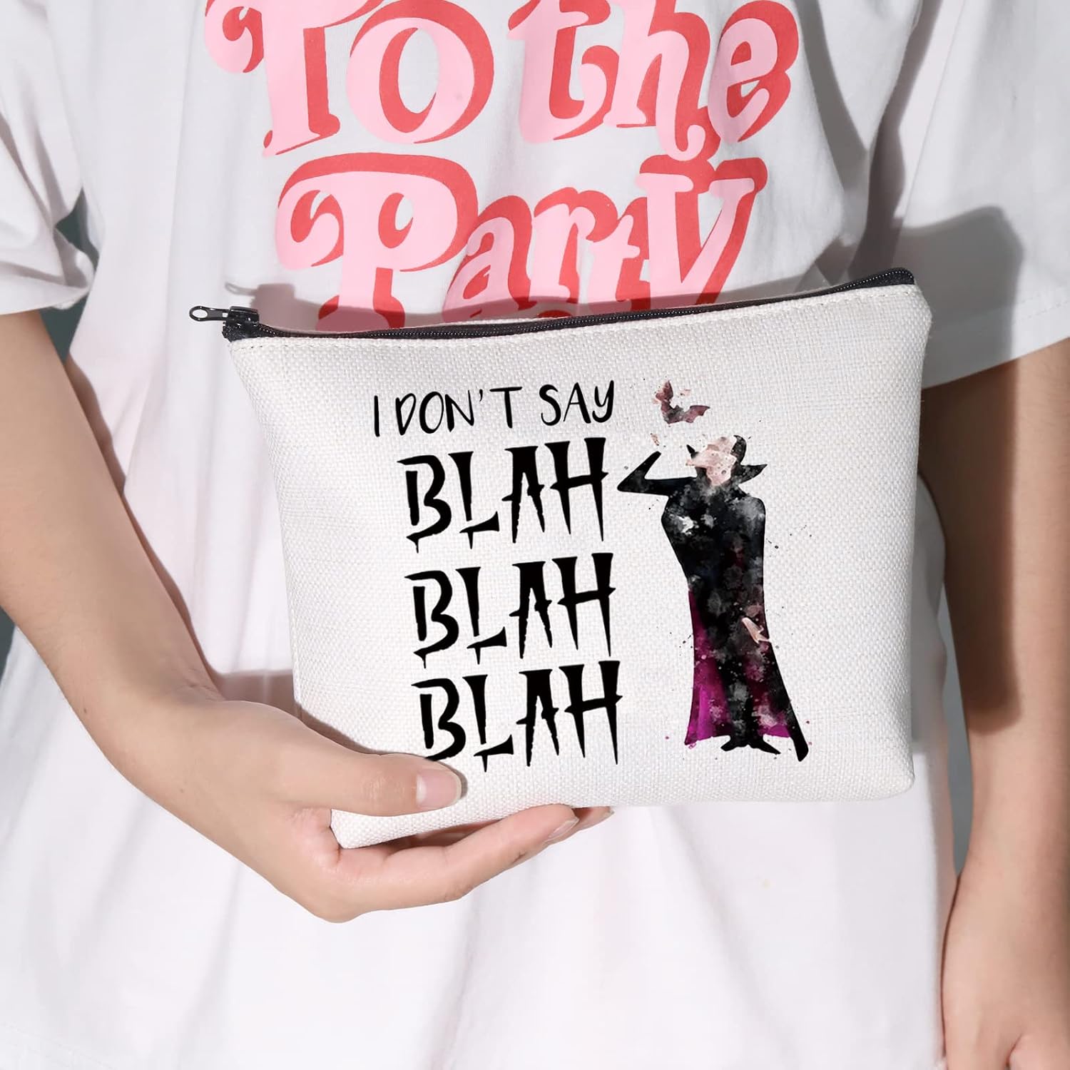 LEVLO Adam Sandler Quote Cosmetic Bag Hotel Movie Fans Gift I Don't Say Blah Blah Blah Makeup Zipper Pouch Bag for Women Girls I Don't Say Blah - Image 4