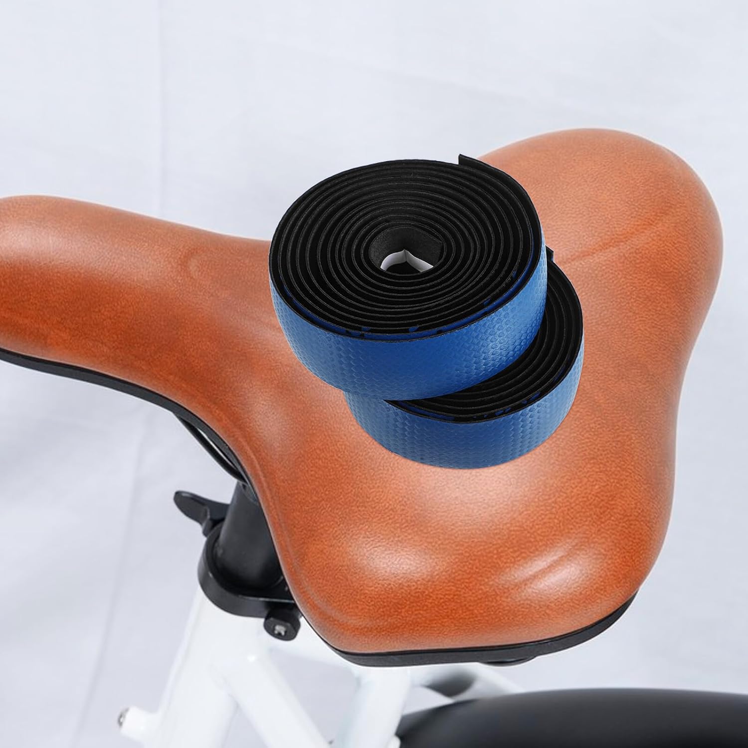 MAGICLULU Road Bike Handlebar Tape Pair, Gradient Blue Fiber Texture Cycling Handlebar Grip Tape, Non-Slip Shock-Absorbing Wrap for Road Cycling