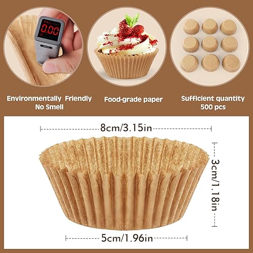 Miniatura 2 de Bake Choice - 1000 revestimientos estándar para cupcakes para hornear, envoltorios de cupcakes de grado alimenticio, antiadherentes, a prueba de