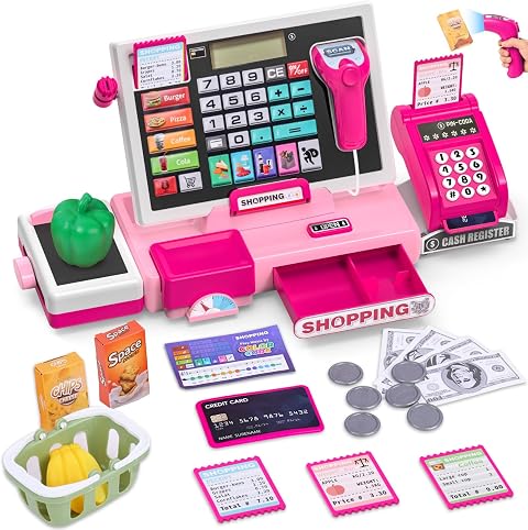 Registratore di cassa per bambini elettronica, cassa del supermercato