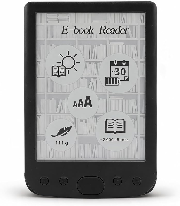 Lector de libros electrónicos, librería de bolsillo, lector de pantalla táctil HD de 6 pulgadas, portátil y amigable con la vista, para desplazarse, viajar, relajarse (8G)