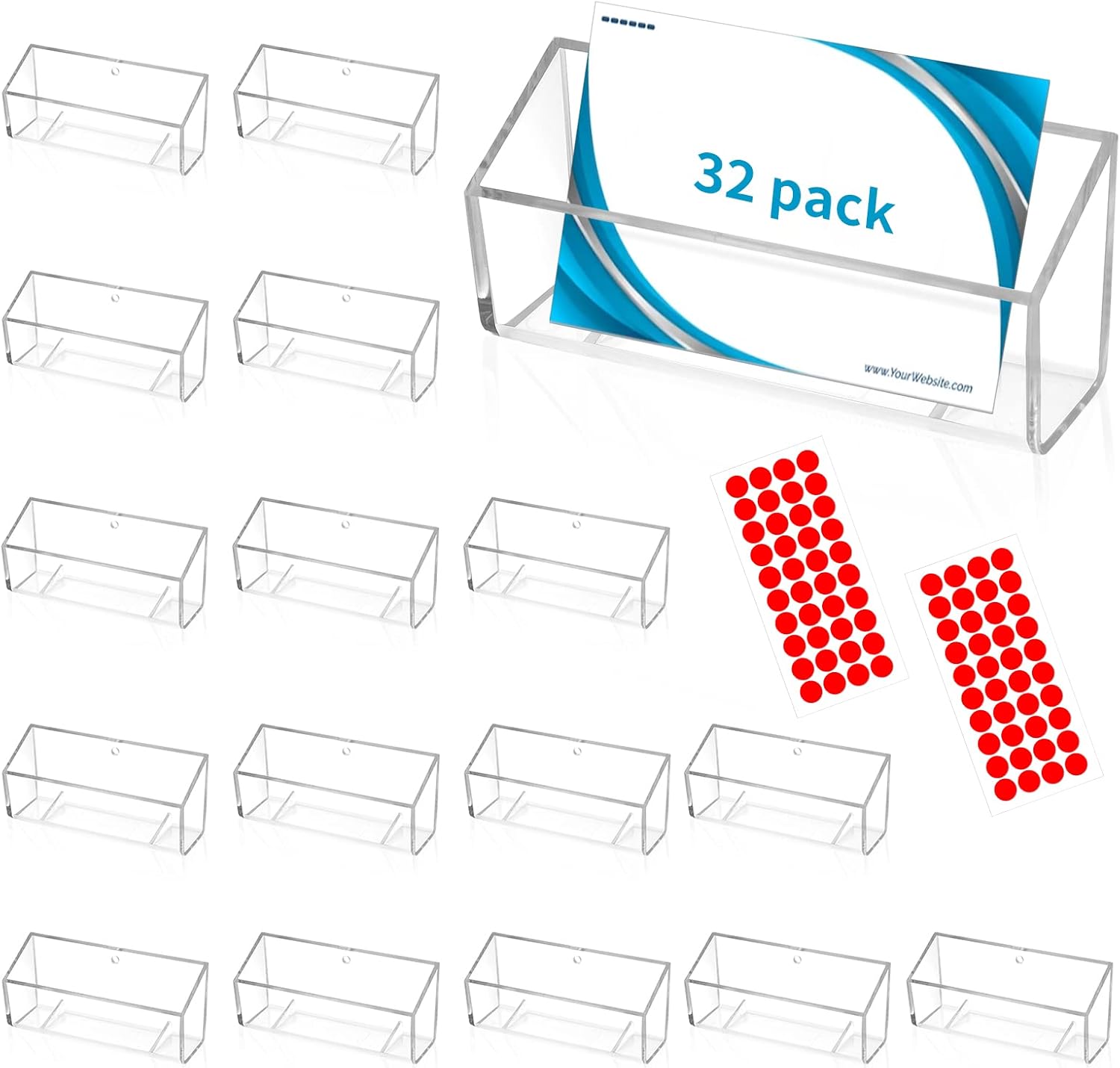WANGDEFA 32 Pieces Wall Mount Rack Card Holder Business