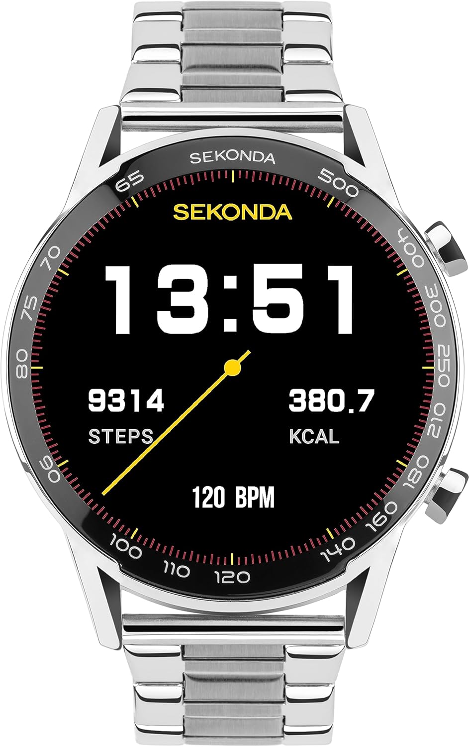 Sekonda Active Plus Smart Watch 45mm with Silver Stainless Steel Strap 30177 Sekonda Active Plus Smart Watch 45mm with Silver Stainless Steel Strap 30177