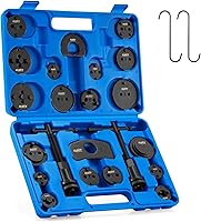 Orion Motor Tech 24pc Brake Caliper Wind Back Tool Kit with 18 Adapters, Universal Compression Set, Durable Steel, Blue Case