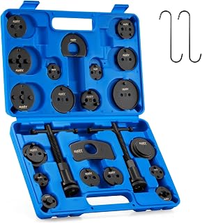 Orion Motor Tech 24pc Brake Caliper Wind Back Tool Kit with 18 Adapters, Universal Compression Set, Durable Steel, Blue Case