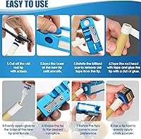 Vista 3 de 11-in-1 Billiards Pool Cue Tips Shaper,Upgraded Aluminum Alloy Pool Cue Tips Replacement Kit Professional Cue Stick Tool,Pool Cue Accessories for