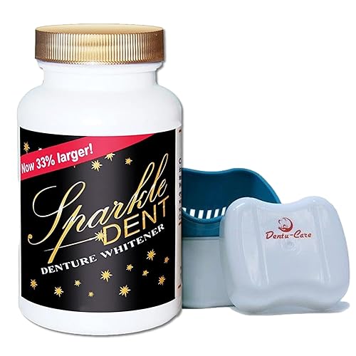 Sparkle Dent Denture Cleaner Whitener incluido con caja de dentadura dental con cesta y tapa para un fácil almacenamiento del retenedor Invisalign
