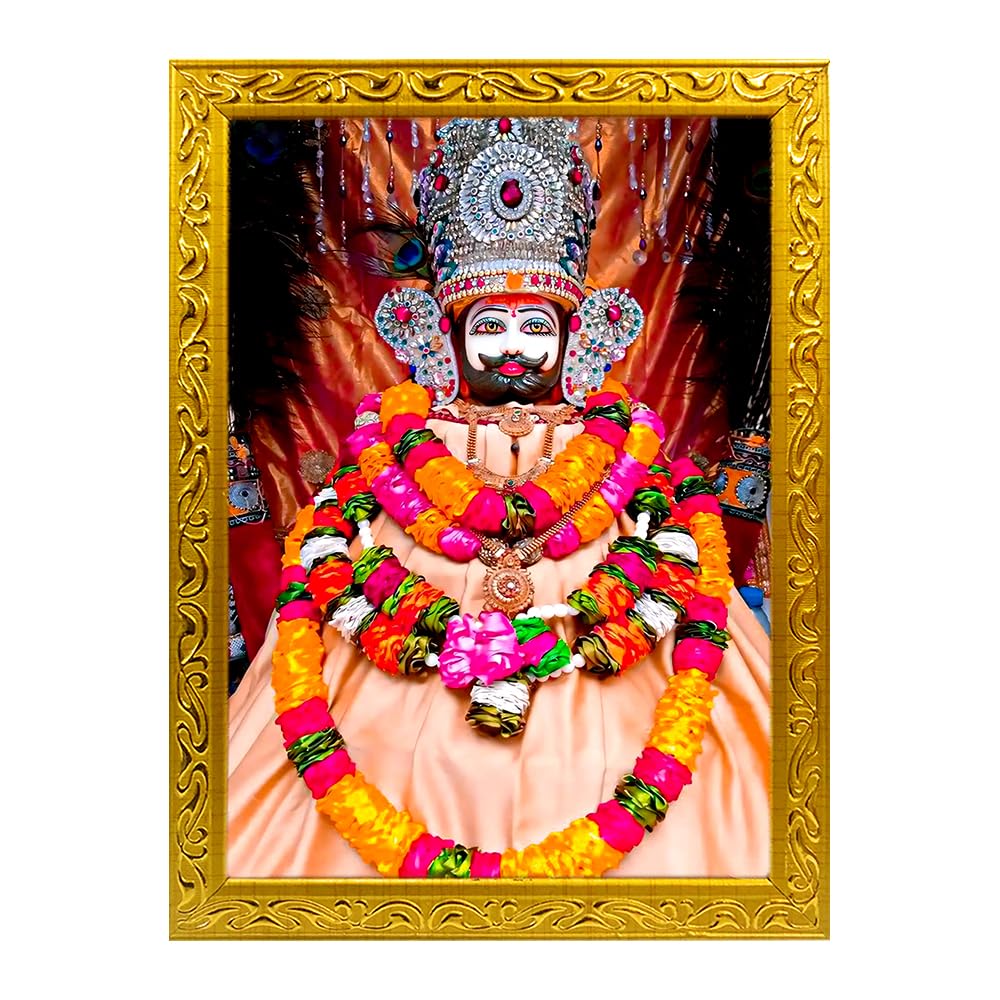 Cadre photo doré 10,2 x 15,2 cm Khatu Shyam pour décoration spirituelle