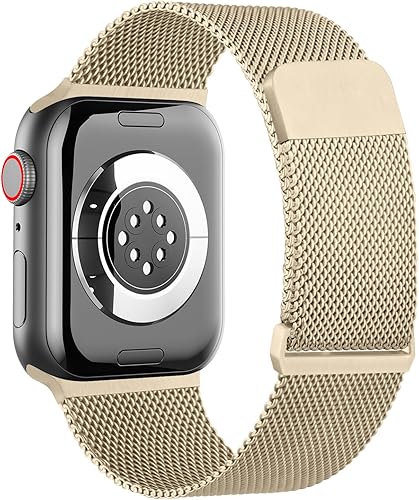 Miniatura 6 de Mugust Correa magnética de acero inoxidable compatible con Apple Watch Band Series 9, 8, 7, 1.614 in, 1.772 in, UltraUltra 2 de 1.929 in, serie 3 de