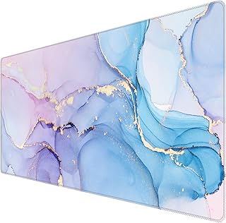 iCasso Large Gaming Mouse Mat,900 x 400mm Extended Large Size Mousepad,XXL Mouse Pad Non-slip Rubber Base and Waterproof Surface Mouse Desk Pad Keyboard Pad for Laser/Optical Mice-Watercolor Marble