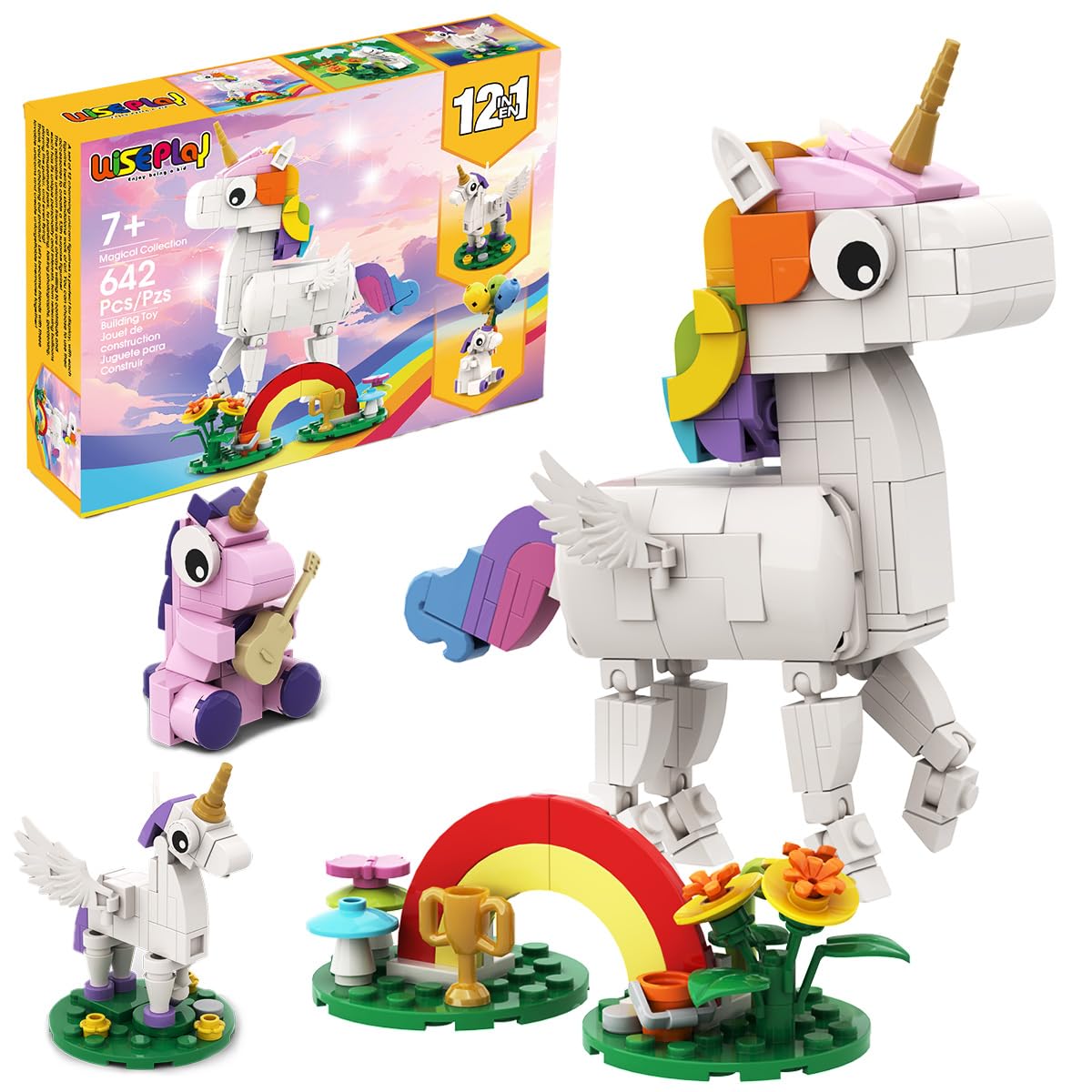 Amazon.com: WISEPLAY Unicorn Building Block Set - 12 in 1