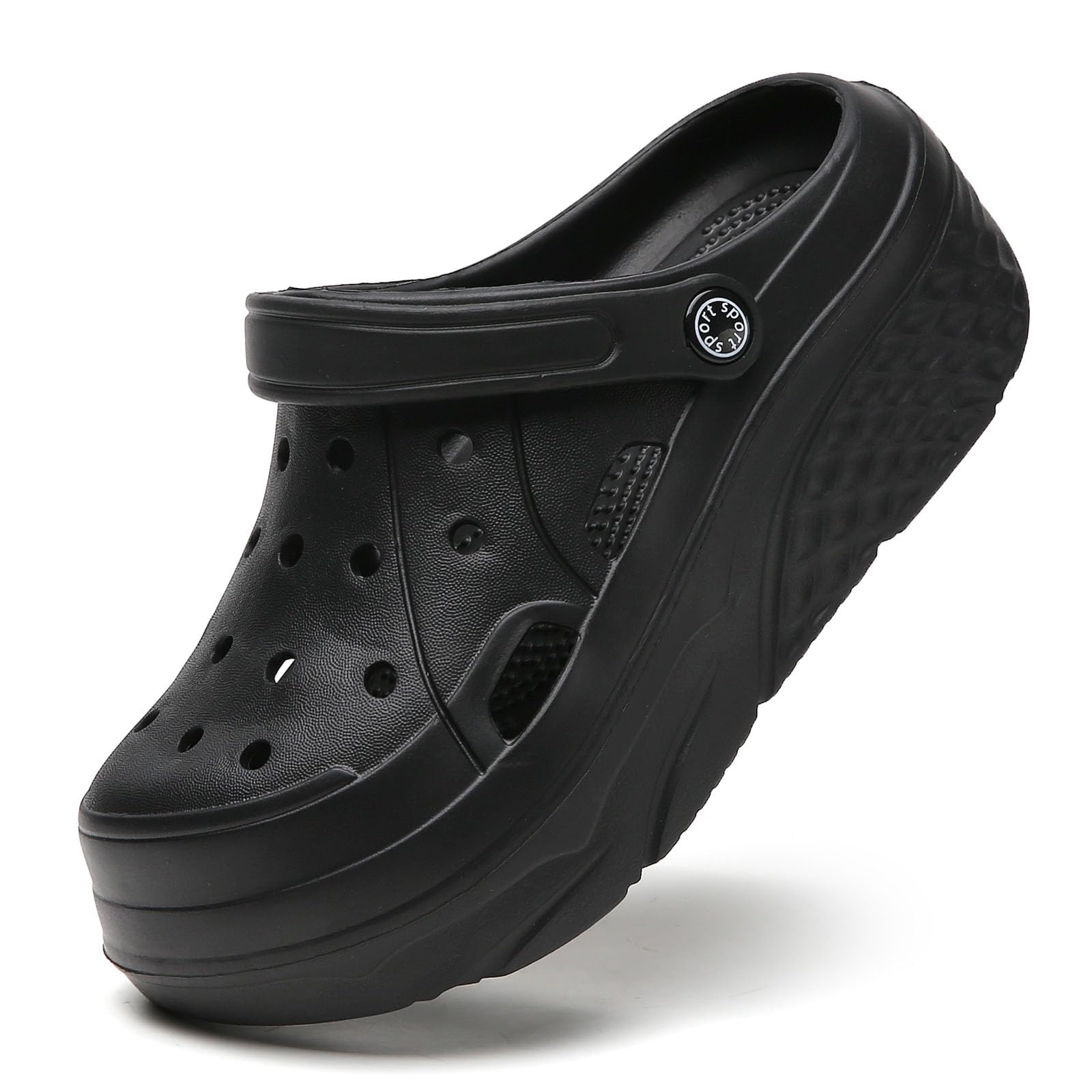 FRTUBOP Women’s Platform Clogs Female Garden Clogs Shoes 2.36 Inches Hight Heels Mules Shoes Indoor Outdoor Casual Slippers