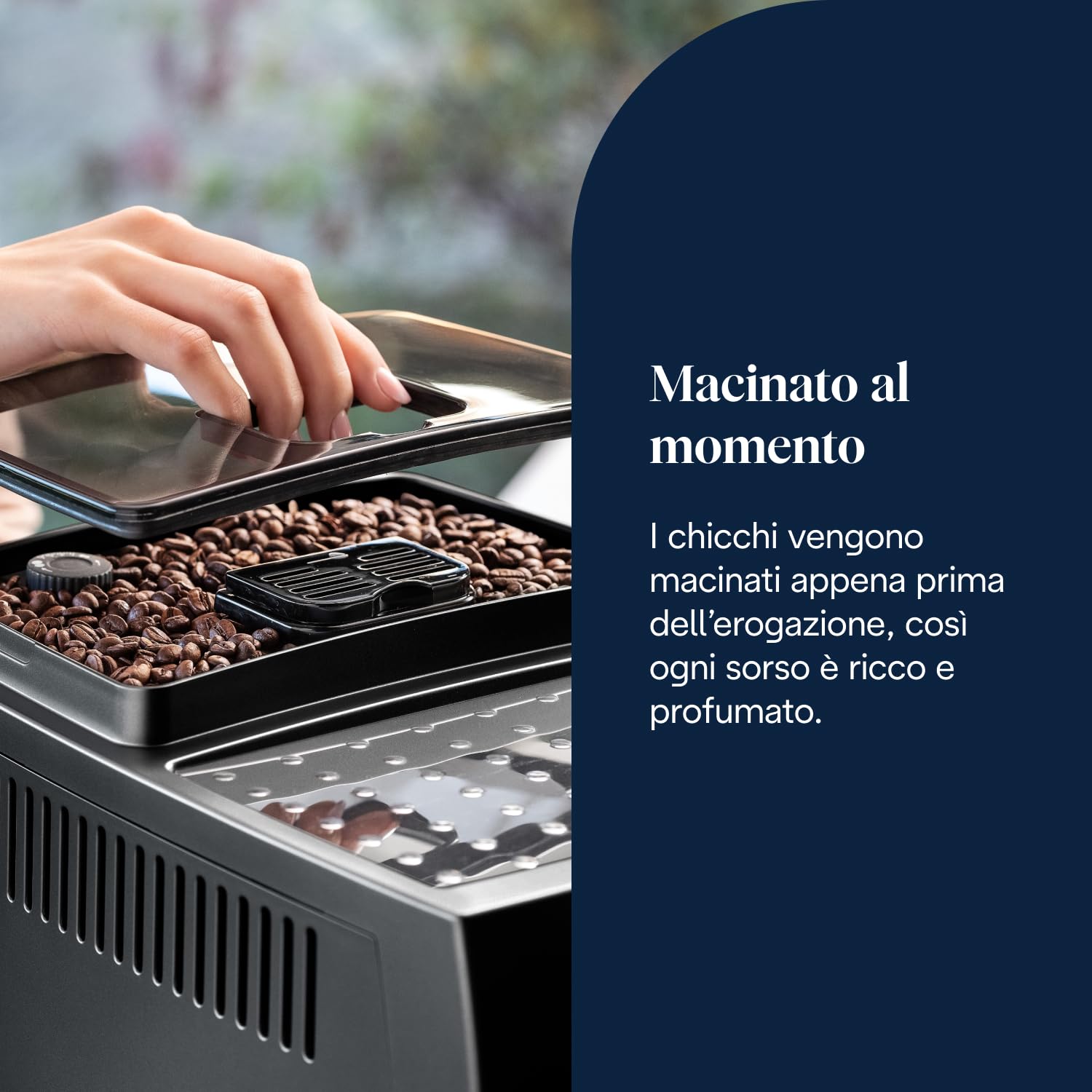 De'Longhi Magnifica S ECAM22.110.B Macchina da Caffè Automatica per Espresso e Cappuccino, Caffè in Grani o in Polvere, 1450 W, Nero