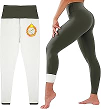 HEGALY Thick Fleece Lined Leggings for Women Tummy Control High Waisted Workout Thermal Warm Soft Yoga Pants for Cold Winter