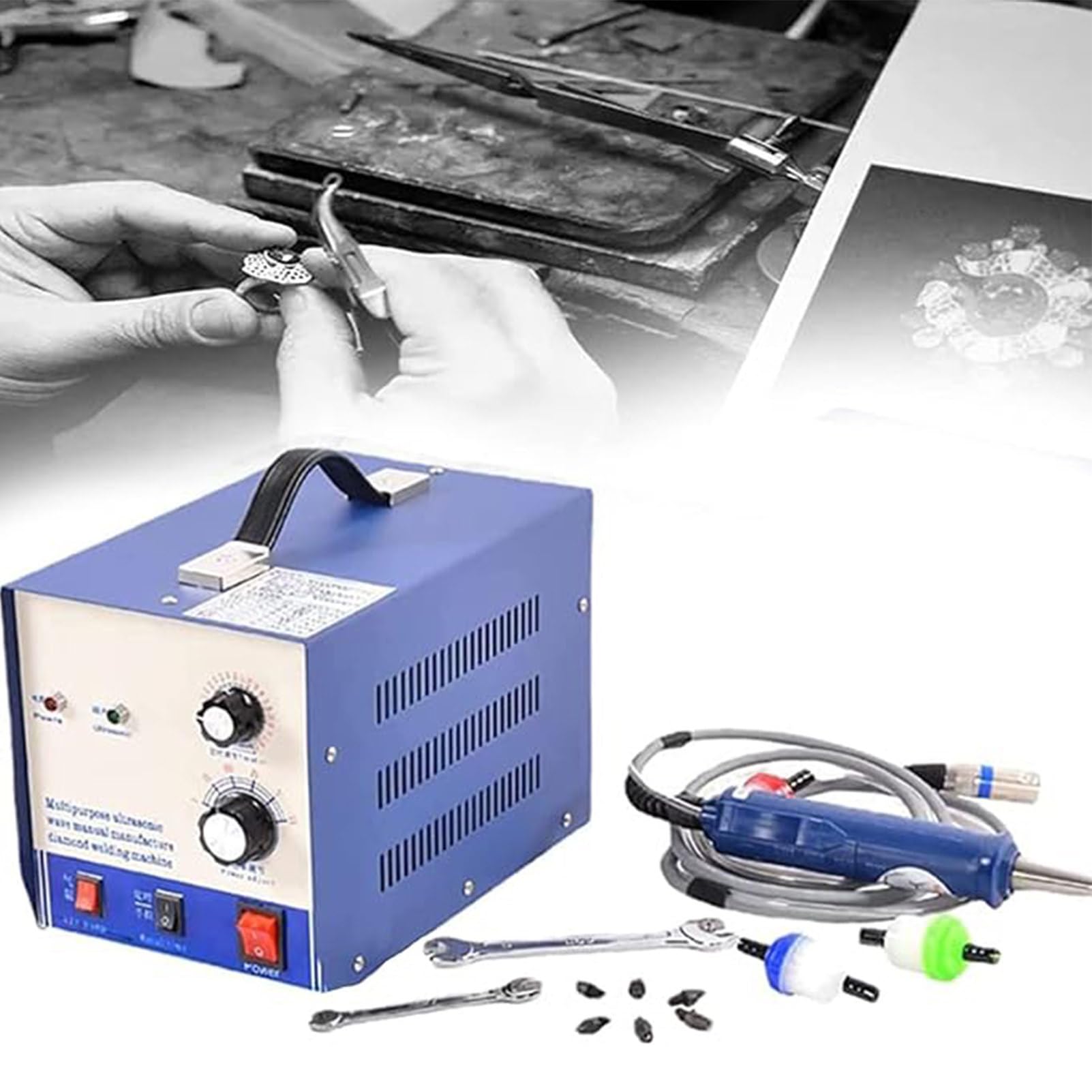 HTDRE Pearl Setting Machine, Hotfix Rhinestone Applicator, DIY Beads Press Fixing Tool, 80Pcs/Min Crystal Bling Setter