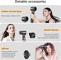 Atopskins 7-in-1 Hajformázó Készlet - 110.000 RPM Hajszárító, Meleglevegős Körkefe, Hajvasaló, Diffúzor - Ionos Hajápolás, Fekete-Arany 6