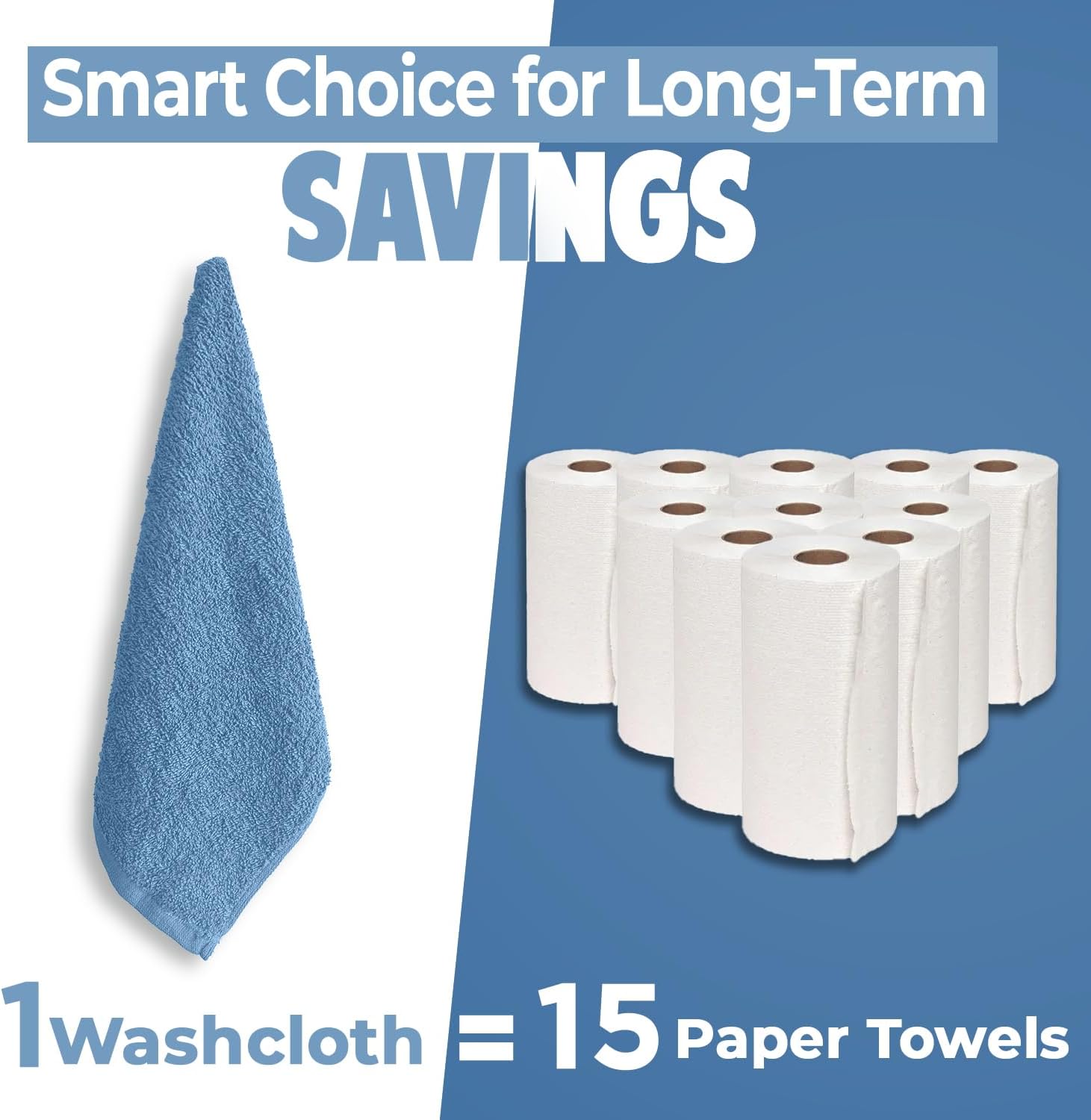 DAN RIVER 12 Pack Wash Cloths for Showering [12x12] - 100% Cotton Washcloths Premium Quality Flannel Face Cloths for Bathroom, Highly Absorbent and Soft Feel Wash Clothes, M Blue - Image 6