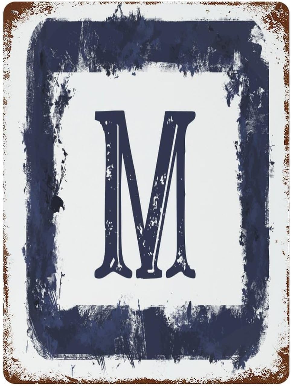 Kwqdozf As Pic Vintage Sign Letter M Funny Tin Sign For Home Bedroom Decor Gift Retro Outd