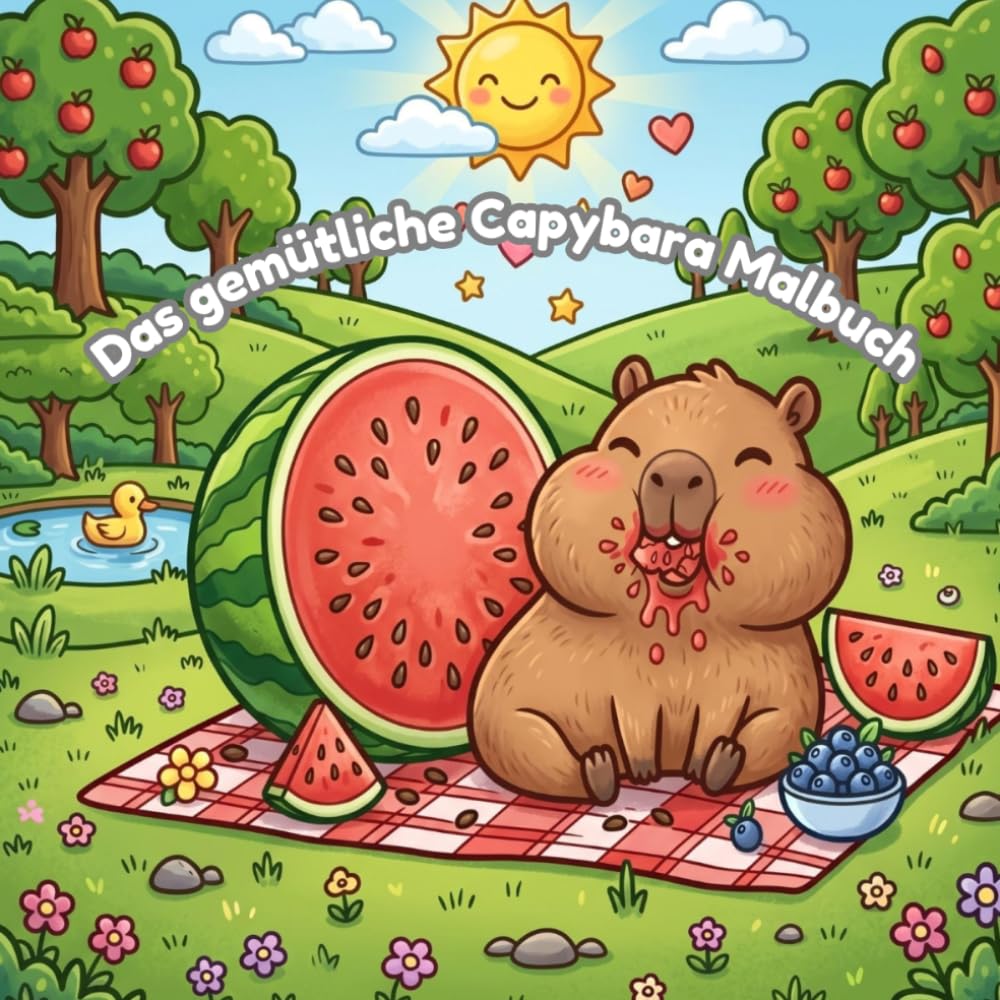 Das gemütliche Capybara Malbuch: Süße Kawaii-Tiere beim Entspannen, Spielen und Snacken. Einfache Ausmalbilder mit dicken Linien für Kinder.