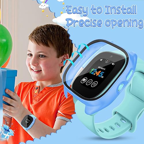 Miniatura 5 de Paquete de 2 fundas protectoras compatibles con Verizon Gizmo Watch 3, protector de pantalla de policarbonato duro, protector de pantalla de vidrio